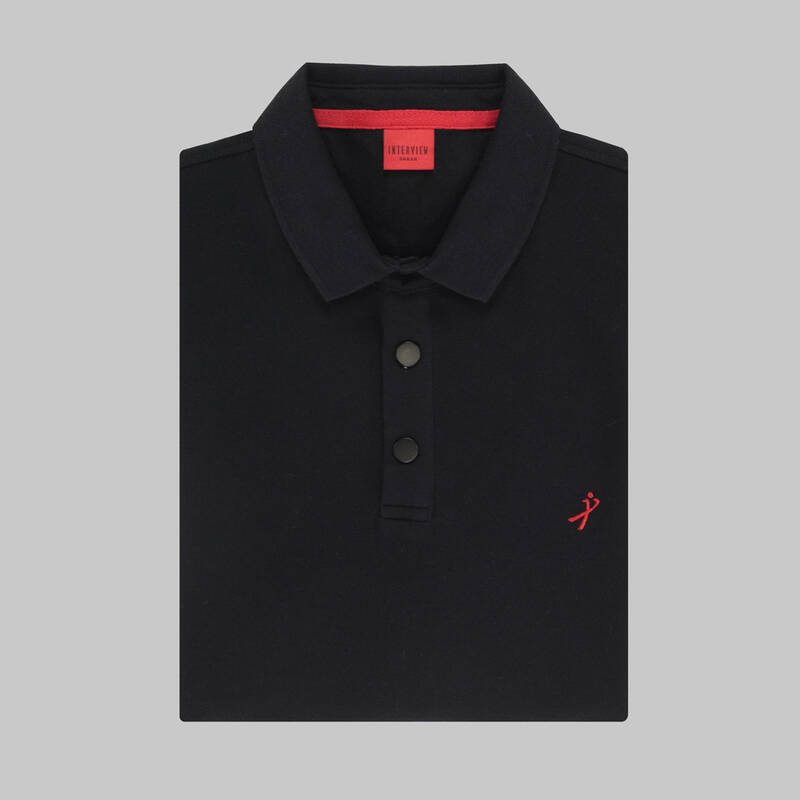 INTERVIEW POLO YAKA LACİVERT T-SHIRT