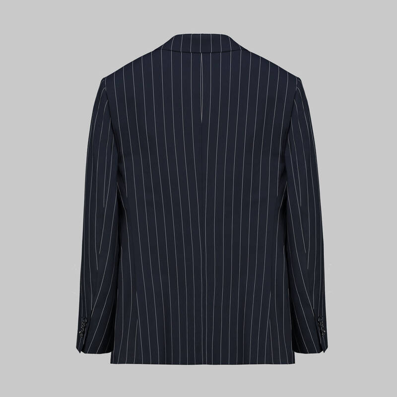 GOLDEN RESTA ÇİZGİLİ KRUVAZE KOYU LACİVERT TAKIM ELBİSE