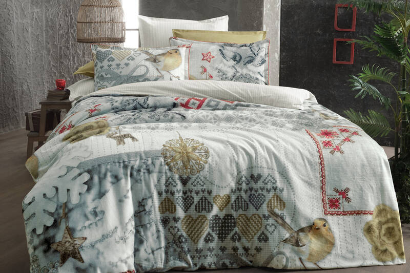 KAJE FLANEL KİNG SIZE NEVRESİM TAKIMI