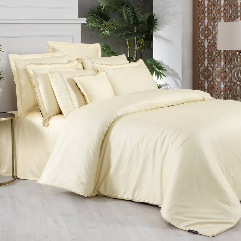 JACQUARD STRIPE ÇİFT KİŞİLİK YEŞİL NEVRESİM TAKIMI