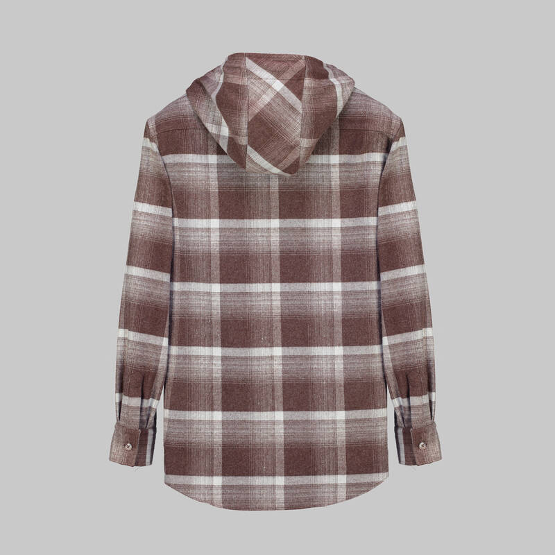 NORA KAPÜŞONLU KAHVERENGİ GÖMLEK