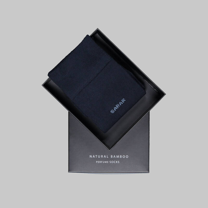 KUTULU LACİVERT BAMBU ÇORAP