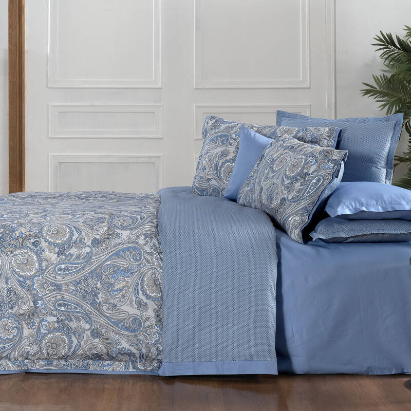 VOLGA SATEN TEK KİŞİLİK MAVİ NEVRESİM TAKIMI