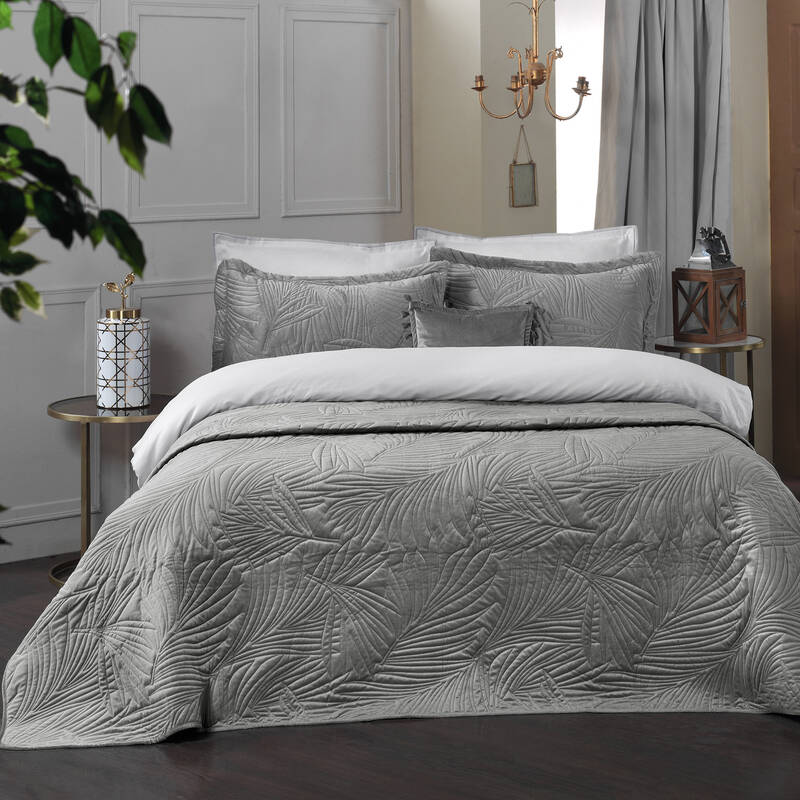 CLARA GRİ YATAK ÖRTÜSÜ SETİ ÇİFT KİŞİLİK