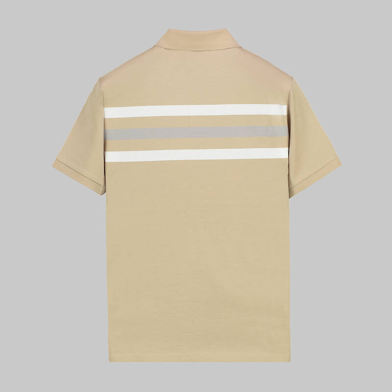 POLO YAKA ÖNÜ ÇİZGİLİ SİYAH TİŞÖRT