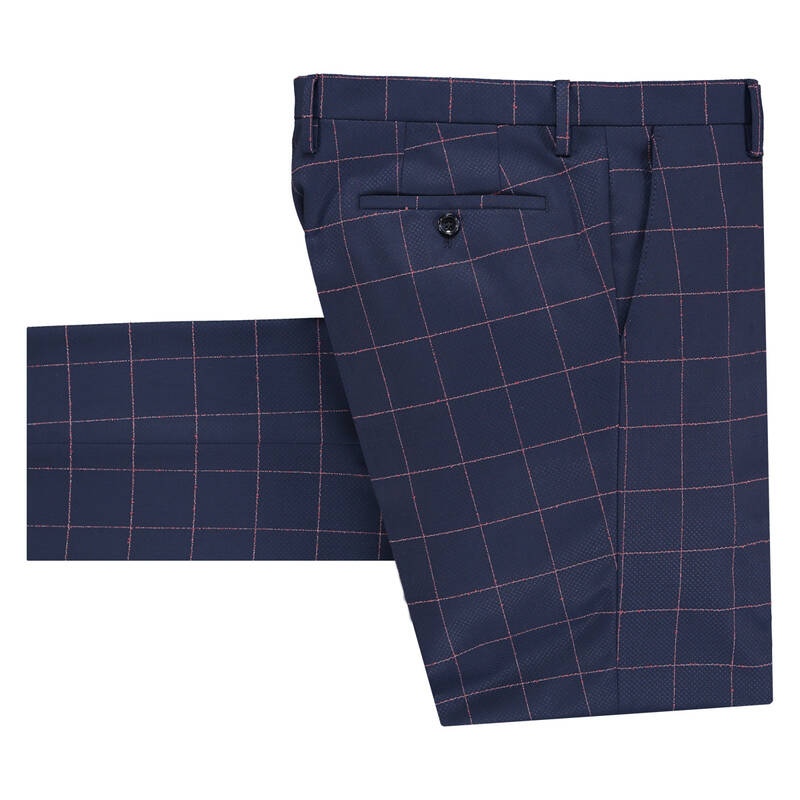 TEDRICK SELIG KARELİ LACİVERT TAKIM ELBİSE