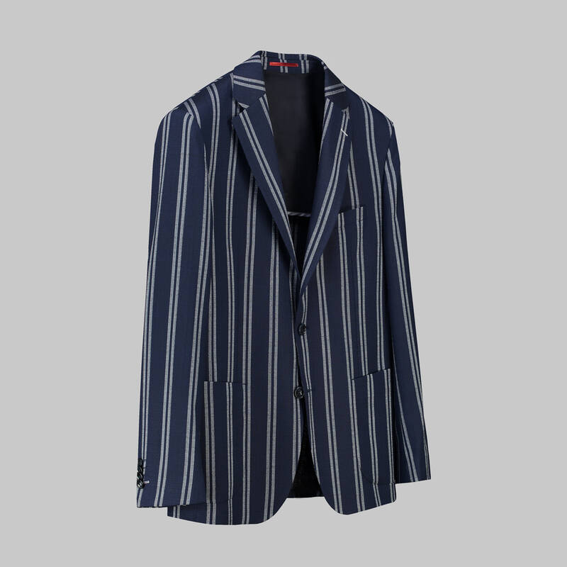 MATTEO ÇİZGİLİ LACİVERT CEKET