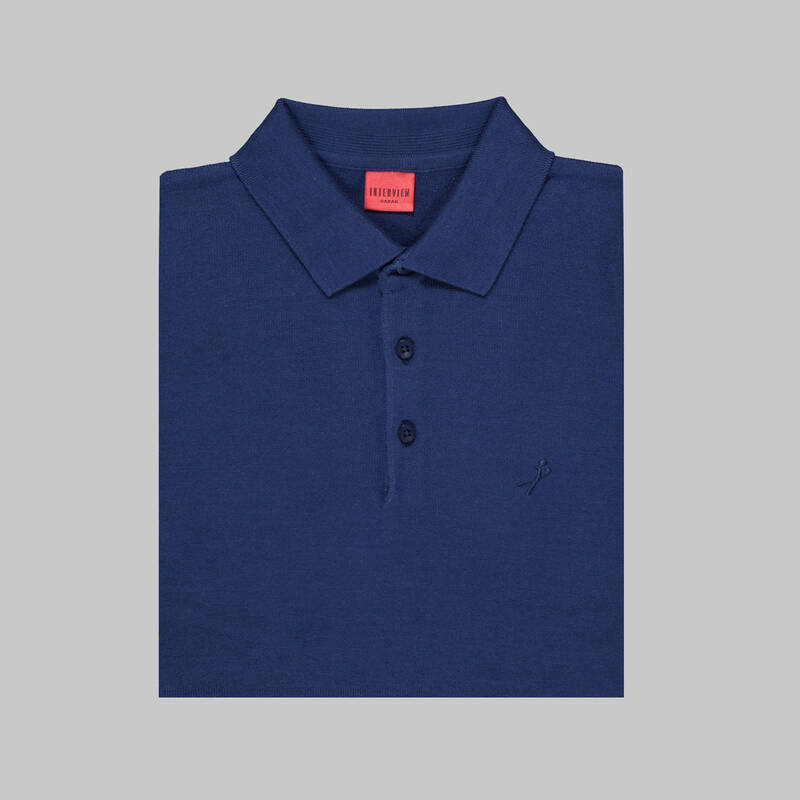 DÜĞMELİ POLO YAKA LACİVERT TRİKO KAZAK