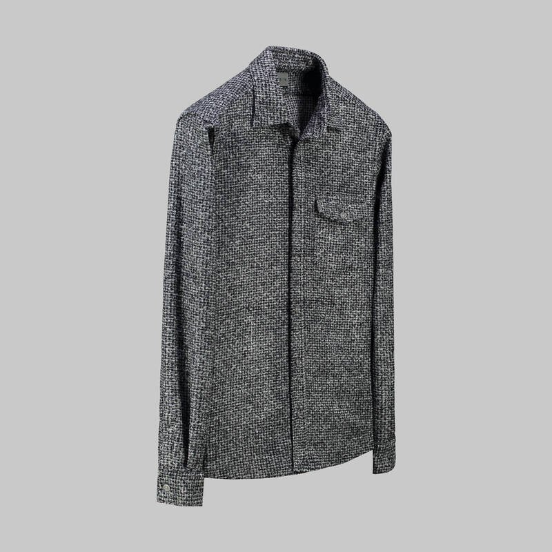 LONG GRİ DESENLİ GÖMLEK