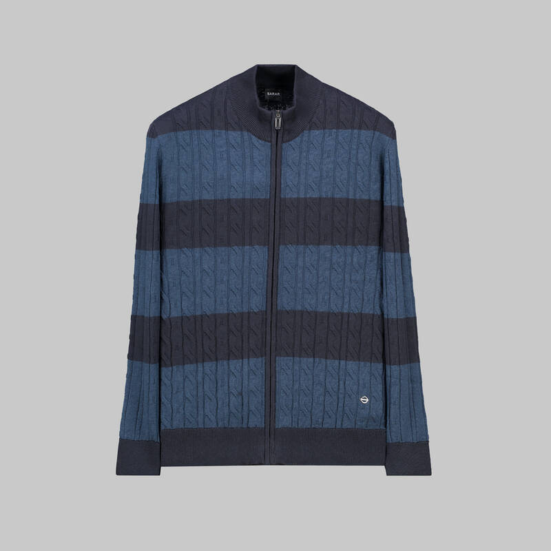 LACİVERT FERMUARLI YARIM BALIKÇI TRİKO