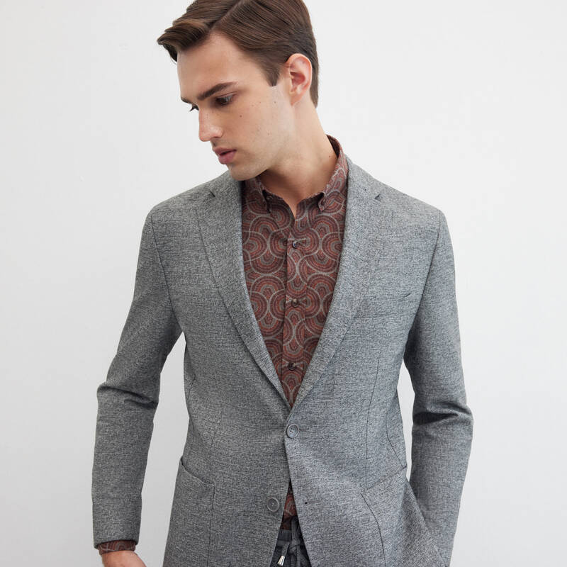 GOIAS DESENLİ BORDO GÖMLEK