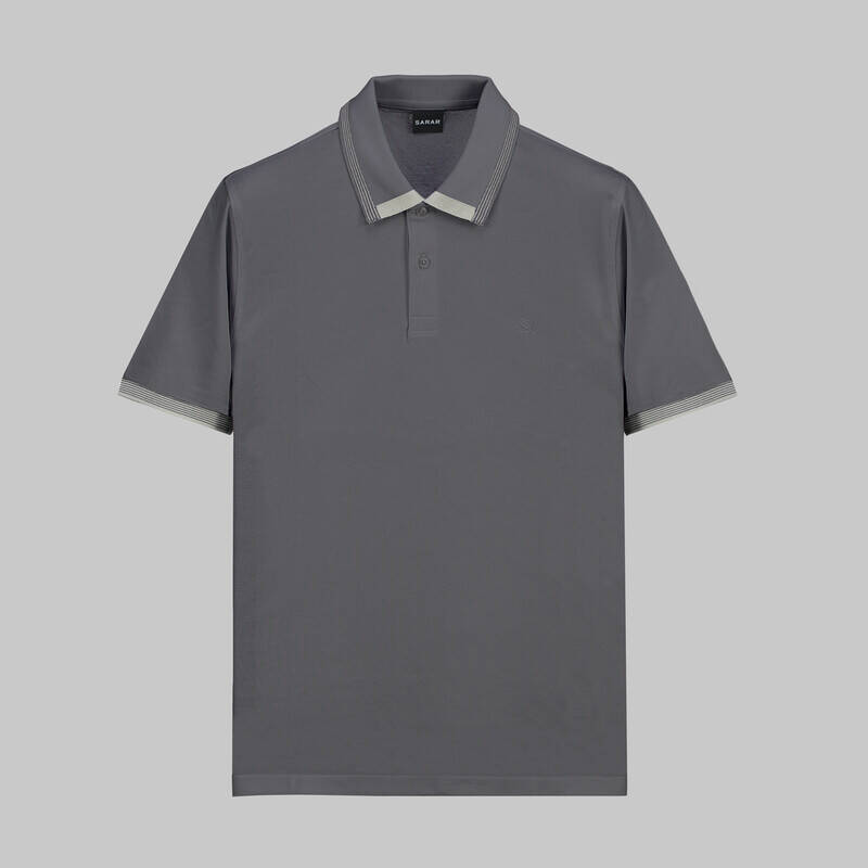 POLO YAKA BİYE DETAYLI İNDİGO TİŞÖRT