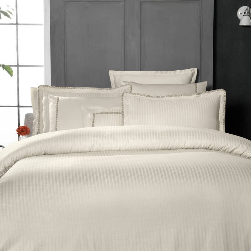 JACQUARD STRIPE TEK KİŞİLİK SARI NEVRESİM TAKIMI