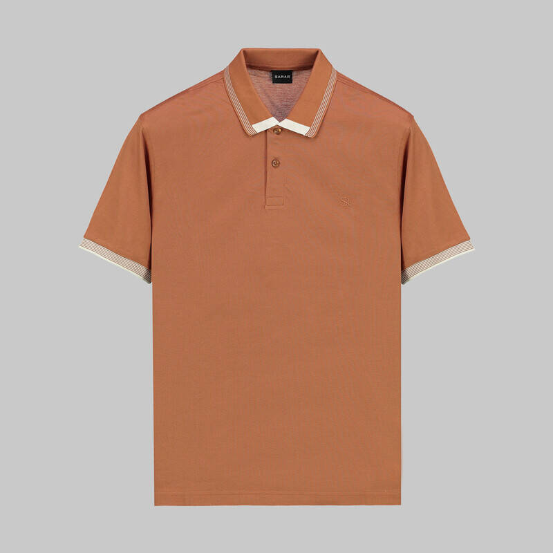 POLO YAKA BİYE DETAYLI İNDİGO TİŞÖRT