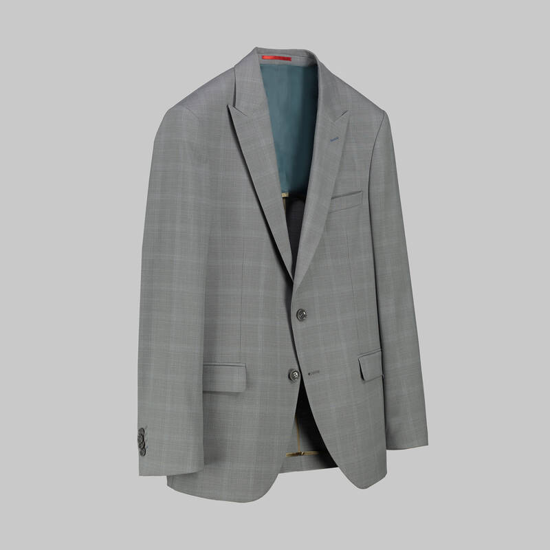 AMARA AÇIK GRİ KARELİ YELEKLİ TAKIM