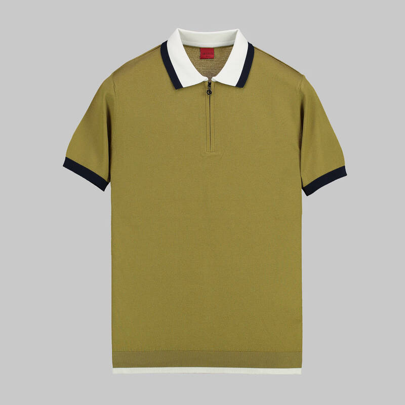 RENKLİ POLO YAKA KISA KOL BEYAZ TRİKO