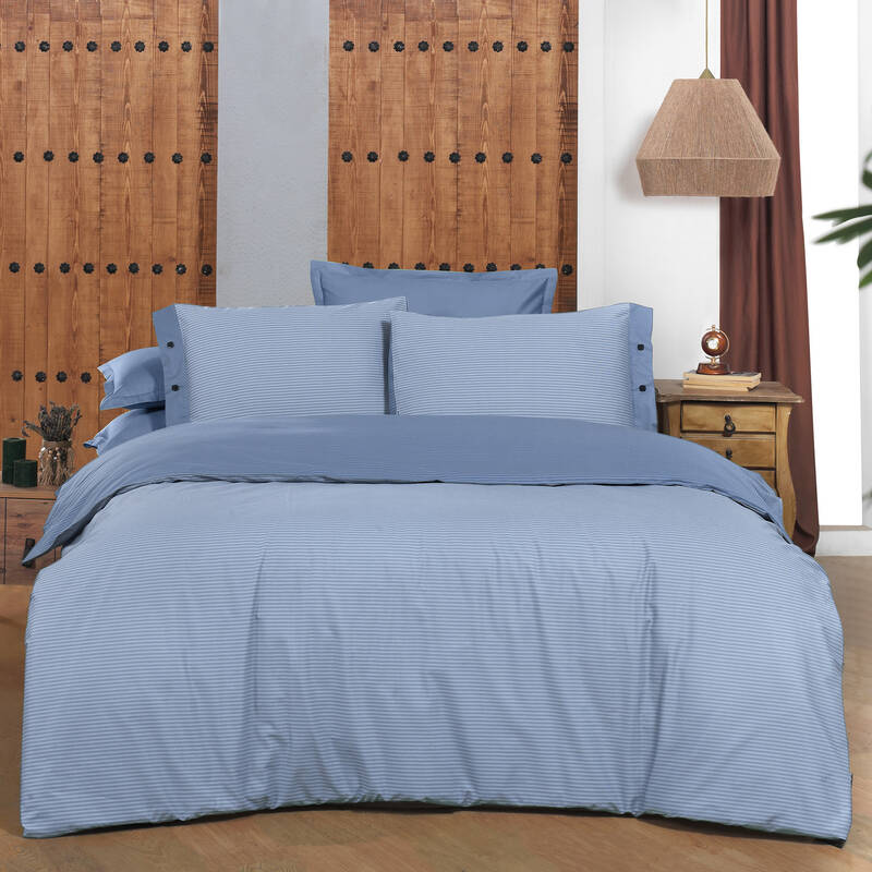 NEW FANCY STRIPE ÇİFT KİŞİLİK MAVİ NEVRESİM TAKIMI