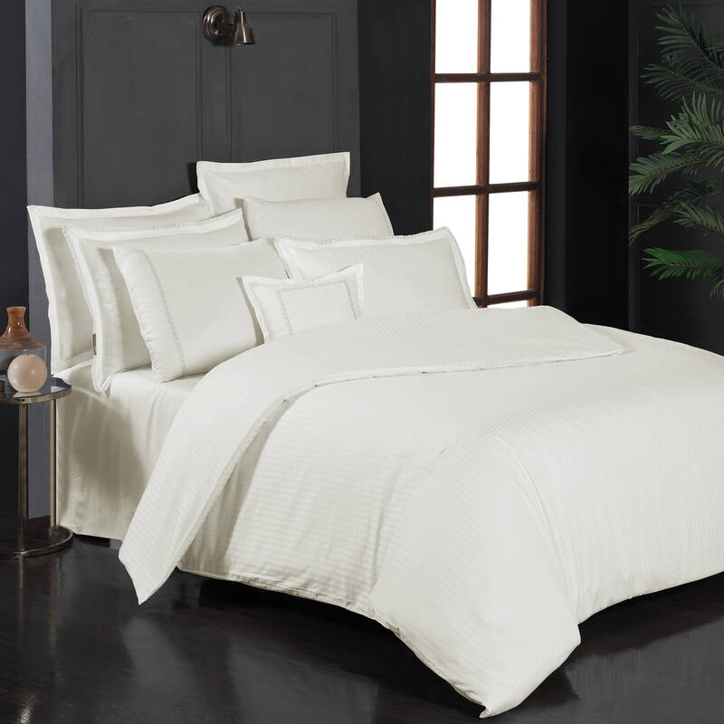 JACQUARD STRIPE TEK KİŞİLİK SARI NEVRESİM TAKIMI