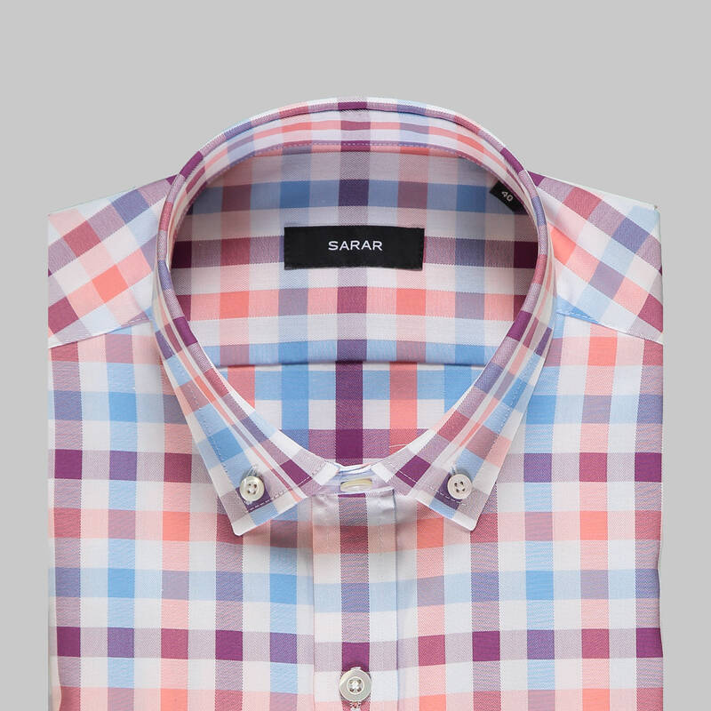 ELETA SLIMEO EKOSE MAVİ GÖMLEK