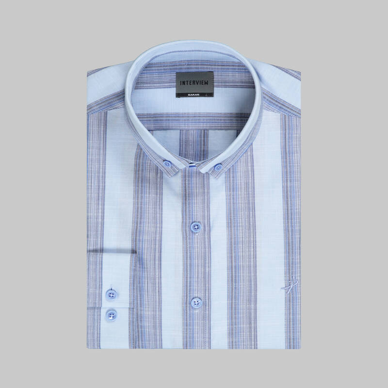 GOIAS ÇİZGİLİ MAVİ GÖMLEK