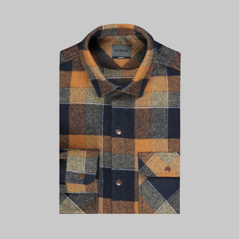 MORESCO KARELİ HARDAL GÖMLEK CEKET