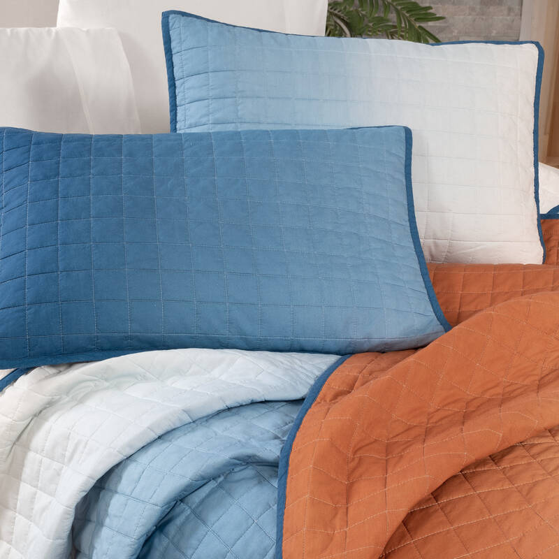 DİNA ÇİFT KİŞİLİK MAVİ YATAK ÖRTÜSÜ