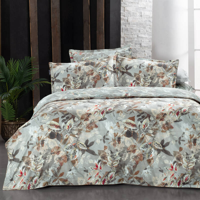 EMILY SATEN ÇİFT KİŞİLİK GRİ NEVRESİM TAKIMI