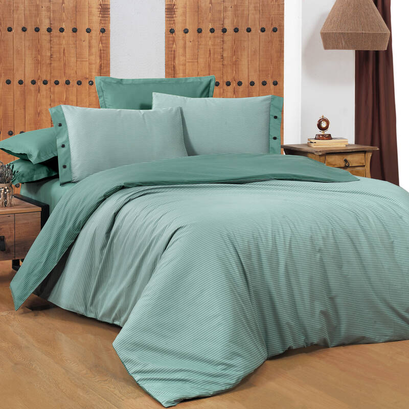 NEW FANCY STRIPE TEK KİŞİLİK MAVİ NEVRESİM TAKIMI