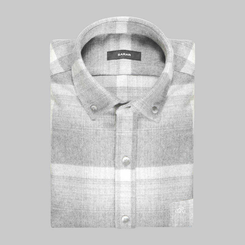 ELETA UZUN KOL KARELİ GRİ GÖMLEK