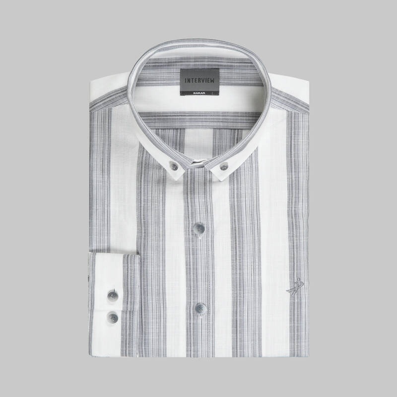 GOIAS ÇİZGİLİ MAVİ GÖMLEK