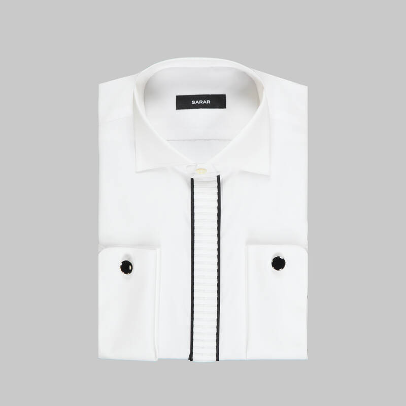 FAGUSA YEDEK YAKALI BEYAZ SMOKİN GÖMLEK
