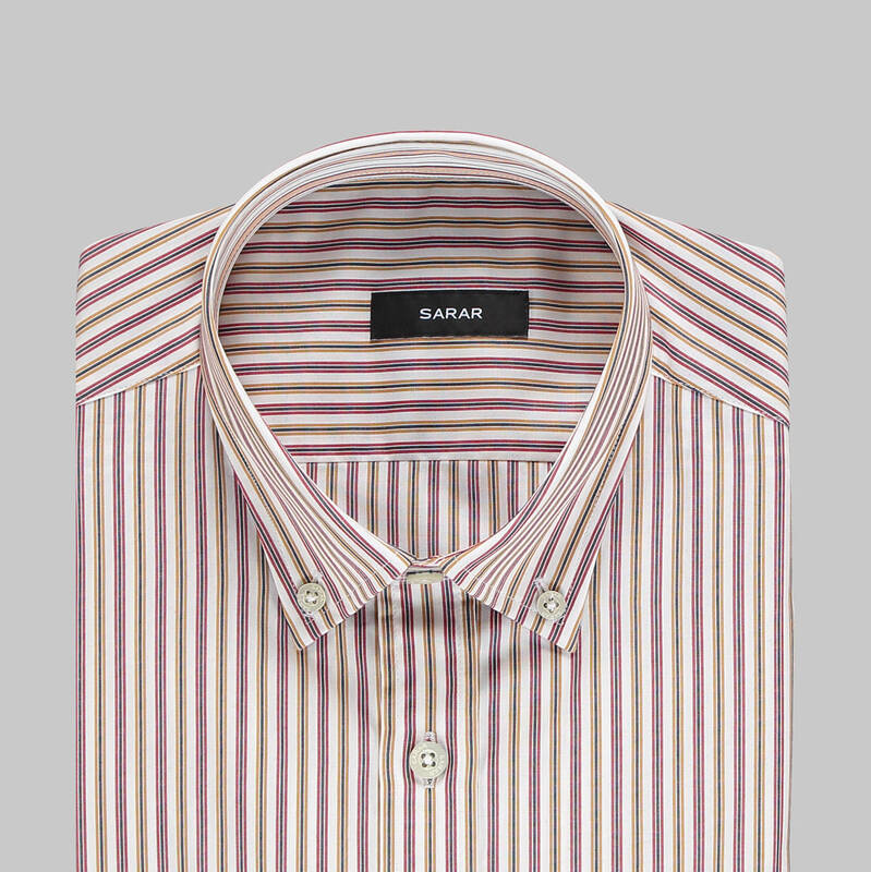 ELETA ÇİZGİLİ BORDO GÖMLEK