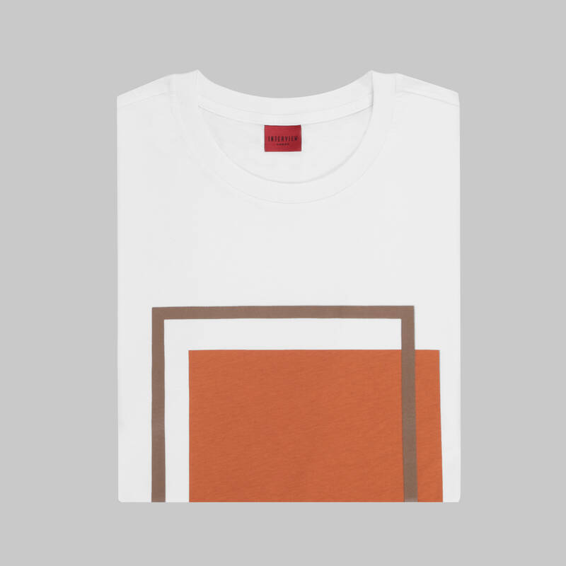 BİSİKLET YAKA BASKILI BEYAZ TİŞÖRT