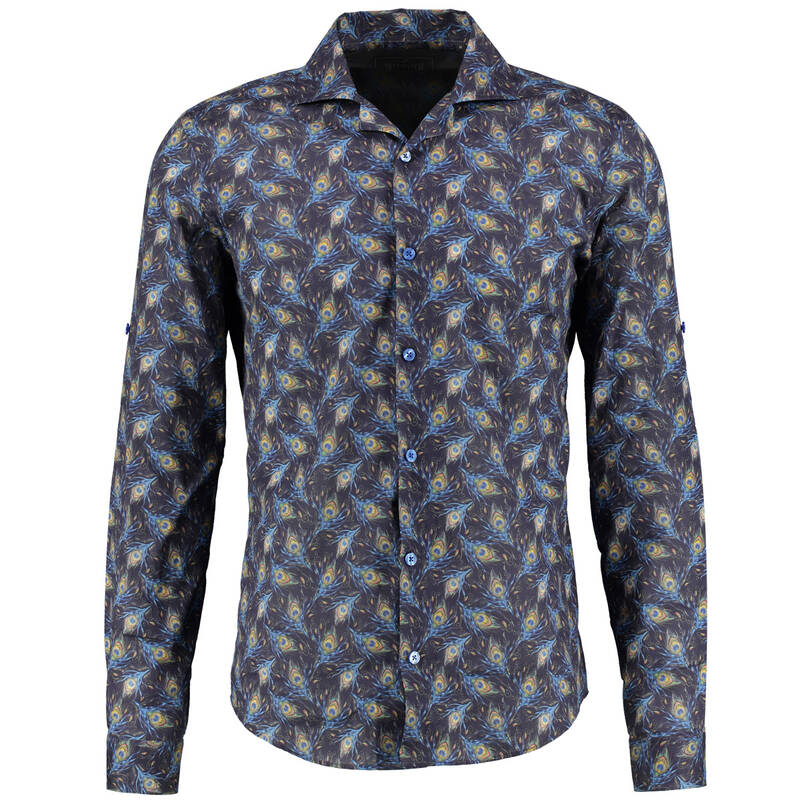 HAWAI SOHO DESENLİ LACİVERT GÖMLEK