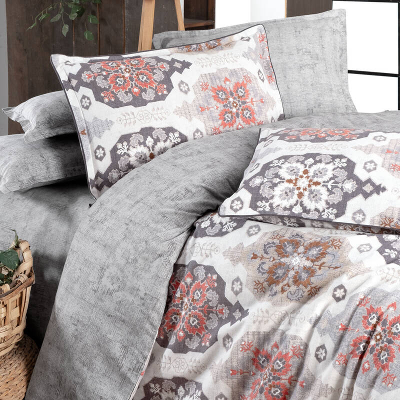 NIMA FLANEL GRİ KING SIZE NEVRESİM TAKIMI