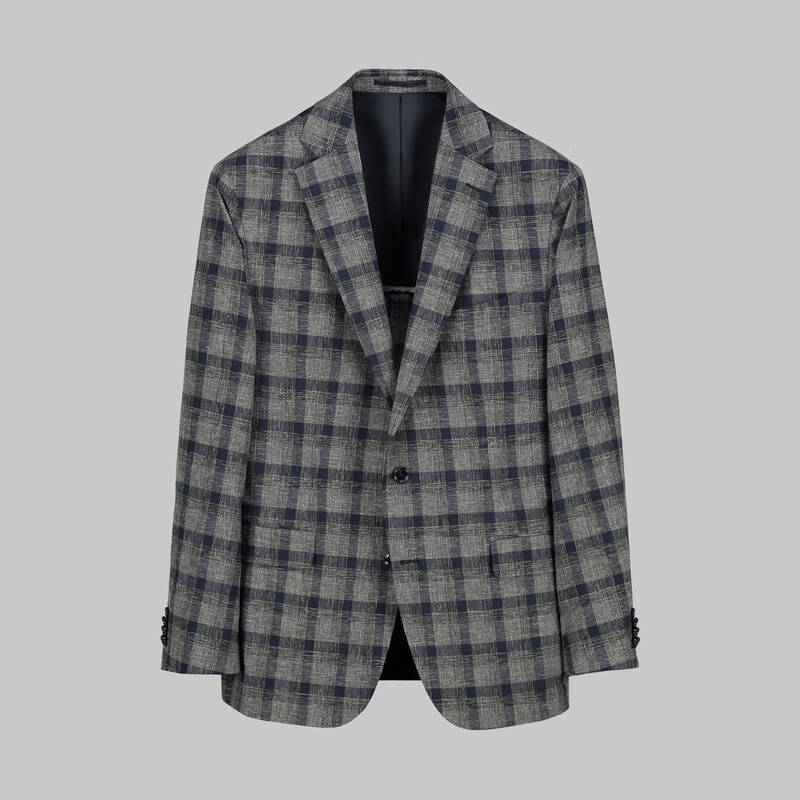 REXFORD SLİM FİT KARELİ LACİVERT CEKET