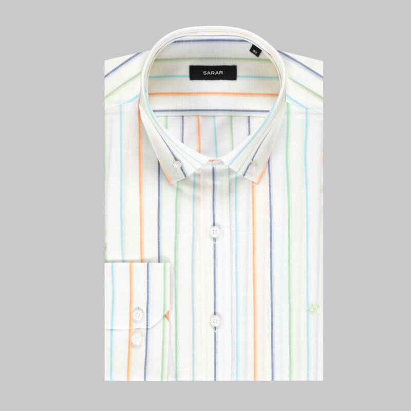 ELETA SLIMEO ÇİZGİLİ YEŞİL GÖMLEK