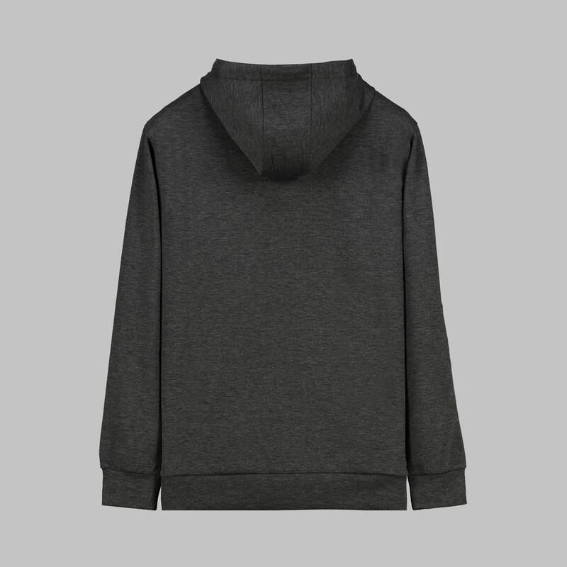 KAPÜŞONLU FERMUARLI GRİ SWEATSHIRT