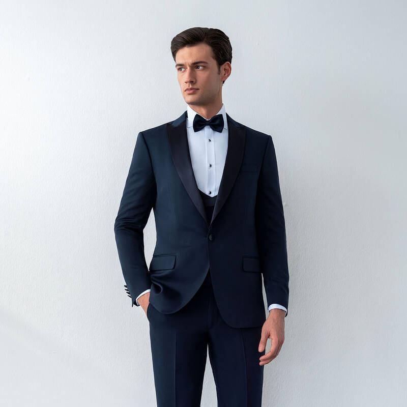 HAPPY NIGHT CARLO YELEK PAPYON TAKIM SİYAH SMOKİN