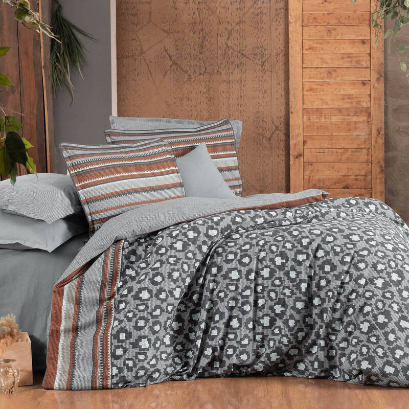 SHERI FLANEL GRİ KING SIZE NEVRESİM TAKIMI