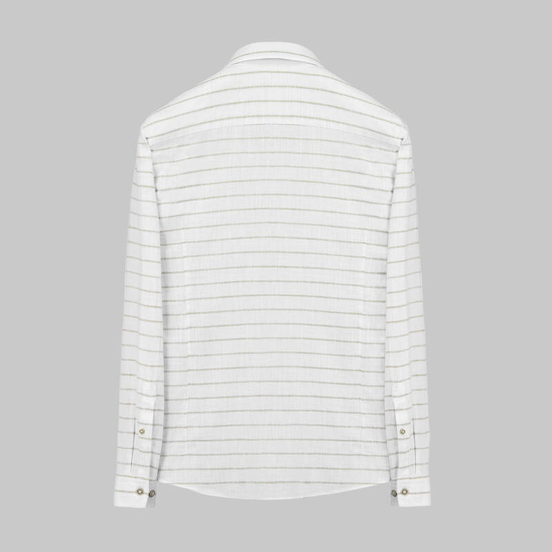 GOIAS UZUN KOL ÇİZGİLİ YEŞİL GÖMLEK