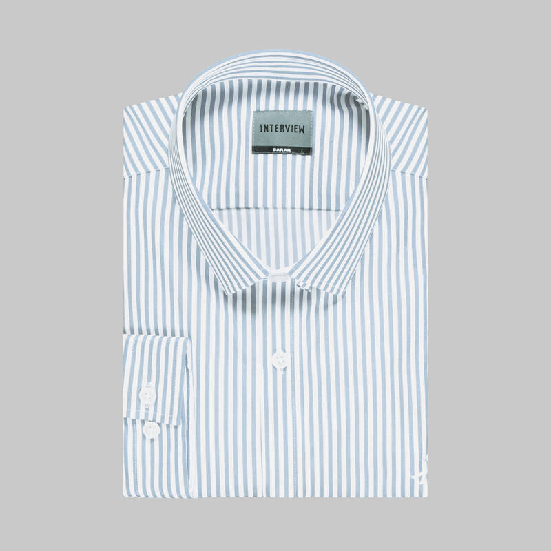 SOSA UZUN KOL MAVİ ÇİZGİLİ GÖMLEK