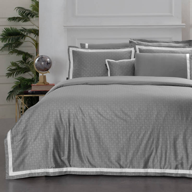 SAROV SATEN KING SIZE GRİ NEVRESİM TAKIMI