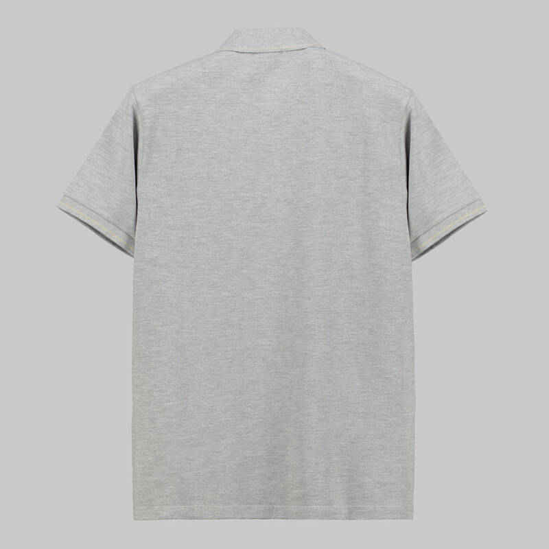 POLO YAKA CEPLİ GRİ T-SHIRT