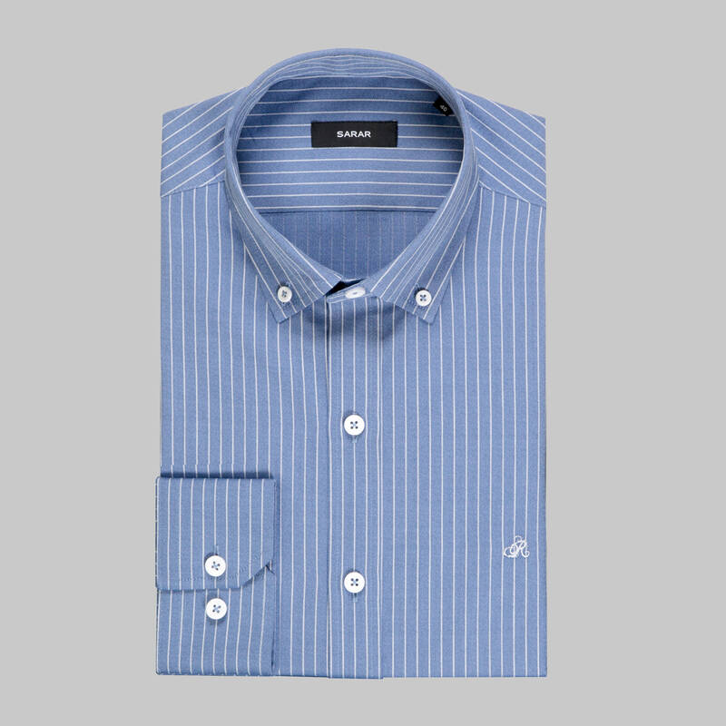 ELETA UZUN KOL MAVİ SLIM GÖMLEK