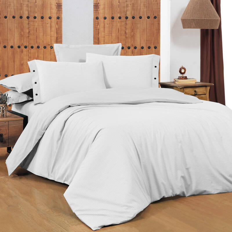 NEW FANCY STRIPE KING SIZE MAVİ NEVRESİM TAKIMI