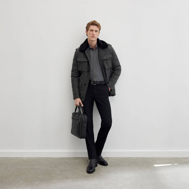 SAXON SİYAH KUMAŞ PANTOLON