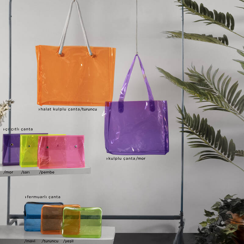 MAVİ MAKYAJ CANTASI FERMUARLI