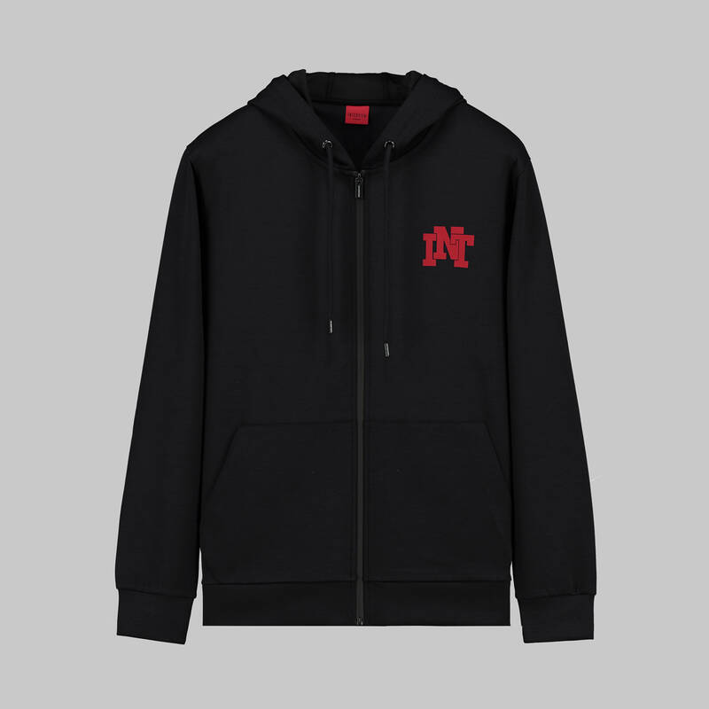 KAPÜŞONLU FERMUARLI SİYAH SWEATSHİRT