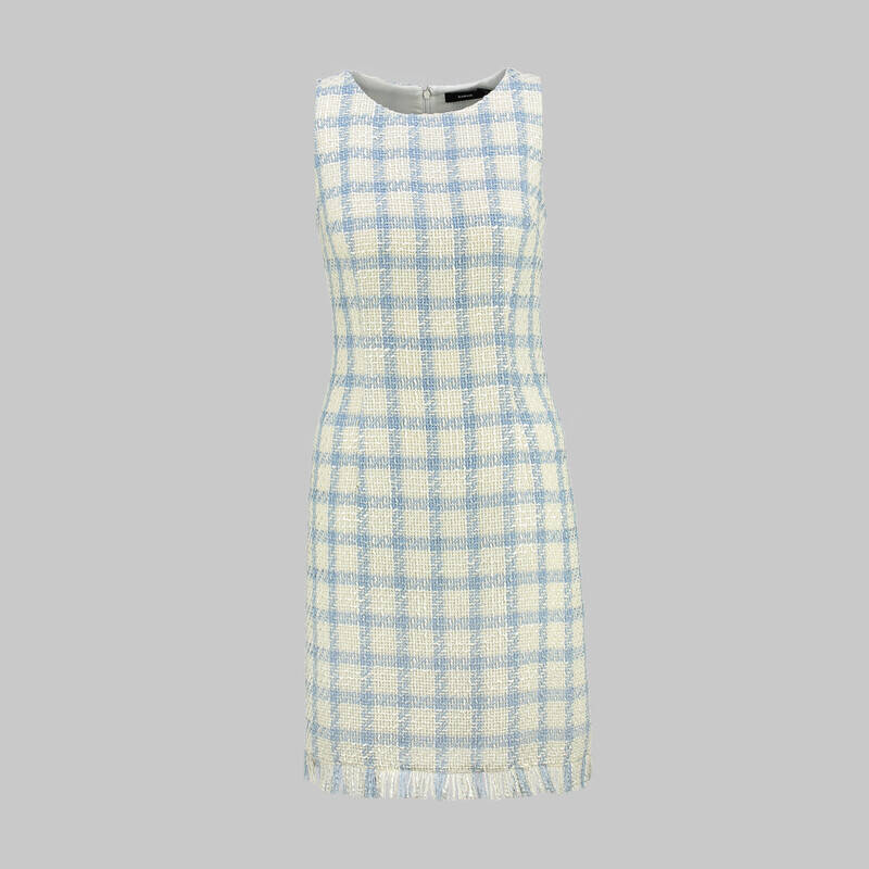 KISHA MAVİ BEYAZ ELBİSE